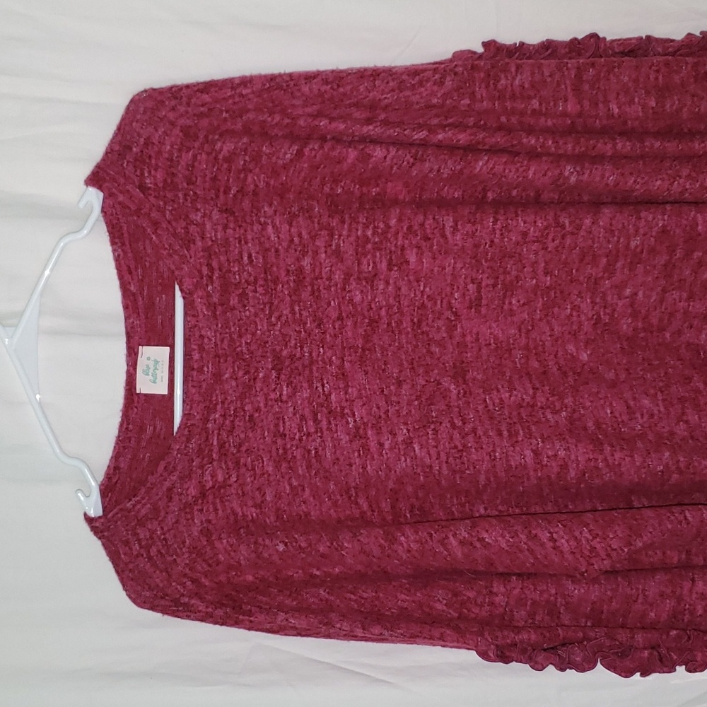 Blue Buttercup Oversized Ruffle Sweater - Picture 3 of 13